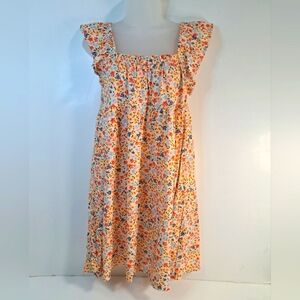 Wild Fable Ruffle Sleeve On/Off the Shoulder Linen Woven Babydoll Dress Small
